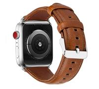 MroTech Replacement for iWatch Strap 44mm 42mm Watch Band Series 1/2/3/4/5 Genuine Leather Bracelet Replacement Band Strap compatible for iWatch all versions 42 mm 44 mm (Brown)