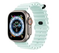 MroTech Silicone Ocean Strap Compatible with Apple Watch Ultra2/Ultra 49mm/46mm/45mm/44mm/42mm, Sport Loop, Silicone, Ice Blue/Black