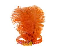 Mrotrida Sequins Feather Headpiece 1920s Carnival Party Event Vintage Headband Flapper - Orange - One Size