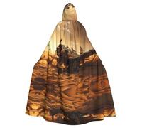 MROWYC Broken old airplanes. Patterned hooded cape/cloak, masquerade cape, holiday party costume.