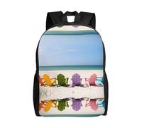 MROWYC Chairs Beside The Blue Sea Sky Printed Casual Travel Backpack: Laptop Bag for Work Gym Commuting and Trip
