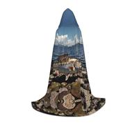 MROWYC Cosplay Cape - Cod of the Islands S prints, Suitable for Holiday Parties, Performances, Anime Conventions
