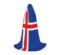 MROWYC Cosplay Cape - Flag of Iceland S prints, Suitable for Holiday Parties, Performances, Anime Conventions