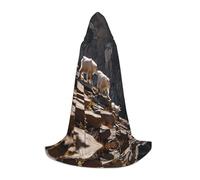MROWYC Cosplay Cape - Mountain goats climbing M prints, Suitable for Holiday Parties, Performances, Anime Conventions