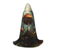 MROWYC Cosplay Cape - Self-healing mushroom illustration L prints, Suitable for Holiday Parties, Performances, Anime Conventions