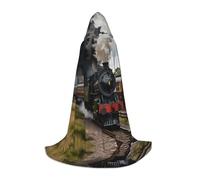 MROWYC Cosplay Cape - steam train L prints, Suitable for Holiday Parties, Performances, Anime Conventions