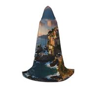 MROWYC Cosplay Cape - The splendor of Cinque Terre L prints, Suitable for Holiday Parties, Performances, Anime Conventions