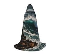 MROWYC Cosplay Cape - Waves on the cliff S prints, Suitable for Holiday Parties, Performances, Anime Conventions