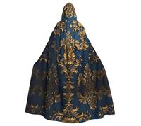 MROWYC Damascus on Blue Patterned Capes - Halloween Carnival Cosplay Costumes, Capes Transform into Party Focus