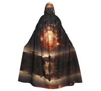 MROWYC explosion on Earth Print Capes - Halloween Carnival Cosplay Costumes, Capes Transform into Party Focus