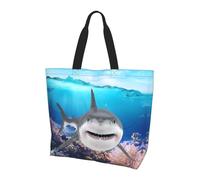 MROWYC Fish Ocean Theme Printed Tote Bag - Shoulder Bag for Travel, Yoga, Beach, Shopping & Commute - Gift for Men & Women