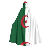 MROWYC Flag of Algeria Patterned hooded cape/cloak, masquerade cape, holiday party costume.