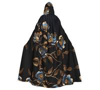 MROWYC Gilded Camellia Printed Hooded Cape/Cape, Holiday Party Cosplay Costume, Themed Masquerade Cape