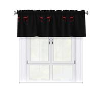 MROWYC karate men Printed Short Curtain Valance - No Drill Rod Pocket - Kitchen Bathroom Laundry Room Window Cover - Light Filtering Half Curtain