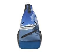 MROWYC Men's Cruise Ships Printed Sling Bag - Minimalist Crossbody Shoulder Pack, Lightweight & Breathable for Daily Outings