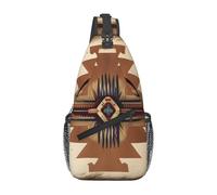 MROWYC Men's Native American Patterns Printed Sling Bag - Minimalist Crossbody Shoulder Pack, Lightweight & Breathable for Daily Outings