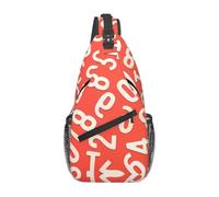 MROWYC Men's Numbers Arts Printed Sling Bag - Minimalist Crossbody Shoulder Pack, Lightweight & Breathable for Daily Outings