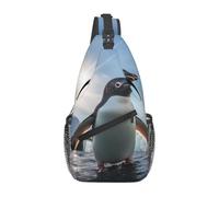 MROWYC Men's penguin-watching Printed Sling Bag - Minimalist Crossbody Shoulder Pack, Lightweight & Breathable for Daily Outings