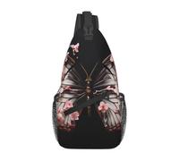MROWYC Men's Petal Bloom Butterfly Printed Sling Bag - Minimalist Crossbody Shoulder Pack, Lightweight & Breathable for Daily Outings