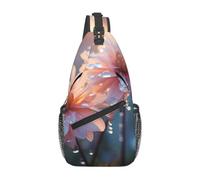 MROWYC Men's post rainy day flower Printed Sling Bag - Minimalist Crossbody Shoulder Pack, Lightweight & Breathable for Daily Outings