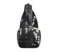 MROWYC Men's Rainy day in the street Printed Sling Bag - Minimalist Crossbody Shoulder Pack, Lightweight & Breathable for Daily Outings