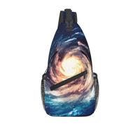 MROWYC Men's Universe Milky Way Galaxy Printed Sling Bag - Minimalist Crossbody Shoulder Pack, Lightweight & Breathable for Daily Outings