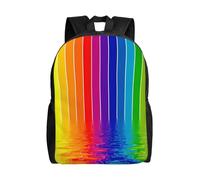 MROWYC Rainbow Striped Printed Casual Travel Backpack: Laptop Bag for Work Gym Commuting and Trip