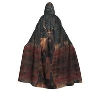 MROWYC Roar of Red Deer tow Print Capes - Halloween Carnival Cosplay Costumes, Capes Transform into Party Focus