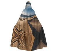 MROWYC Sand dunes on the coast Patterned hooded cape/cloak, masquerade cape, holiday party costume.