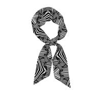 MROWYC Stylish Black and white geometric lines print Women's Scarf - Multi-purpose accessory. Can be tied to a handbag, around the neck, or in the hair.