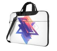 MROWYC Stylish Block staggered 14 inch prints laptop crossbody bag, dual-purpose business briefcase, large capacity storage