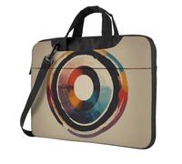 MROWYC Stylish Circle after circle 15.6 inch prints laptop crossbody bag, dual-purpose business briefcase, large capacity storage
