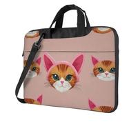 MROWYC Stylish ears cartoon kitten 13 inch prints laptop crossbody bag, dual-purpose business briefcase, large capacity storage