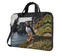 MROWYC Stylish Puffin Cliffs 13 inch prints laptop crossbody bag, dual-purpose business briefcase, large capacity storage