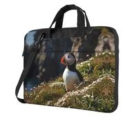 MROWYC Stylish Puffin is Cliffs 13 inch prints laptop crossbody bag, dual-purpose business briefcase, large capacity storage