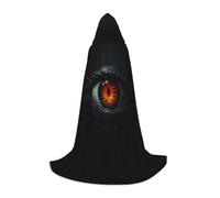 MROWYC Teen Hooded Cape Cosplay â€“ Pure black background Devil's Eye prints M Cape Holiday Dress Up