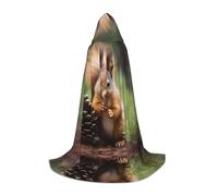 MROWYC Teen Hooded Cape Cosplay â€“ Squirrel holding a pinecone prints L Cape Holiday Dress Up
