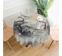 MROWYC Where to see the moon Prints round tablecloth â€“ 60-inch round tablecloth, suitable for kitchen, restaurant, indoor and outdoor parties