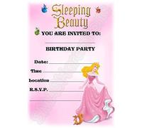 MrPurple A5 CHILDRENS KIDS PRINCESS PARTY INVITATIONS X 12 - SLEEPING BEAUTY (WITHOUT Envelopes)