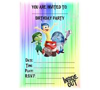MrPurple A5 CHILDRENS PARTY INVITATIONS X 12 - INSIDE OUT RAINBOW DESIGN (WITH Envelopes)