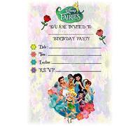 MrPurple A5 CHILDRENS PARTY INVITATIONS X 12 - TINKERBELL FAIRIES (WITHOUT Envelopes)