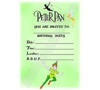 MrPurple A5 KIDS CHILDRENS PARTY INVITATIONS X 12 - PETER PAN PORTRAIT DESIGN (WITH Envelopes)