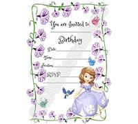 MrPurple A5 PRINCESS CHILDRENS PARTY INVITATIONS X 12 - PRINCESS SOFIA PETALS (WITH Envelopes)