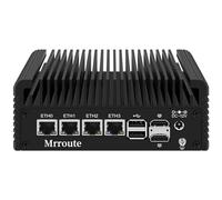 Mrroute Intel Alder Lake-N i3-N305 Fanless Mini PC with Win 11 DDR5 No RAM No SSD 4 Lans 3 Screens Display 2X HDMI&DP&Type-C Pocket Mini Desktop Computer