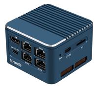 Mrroute MR-M1 Mini PC N100 DDR5 4C/4T,16GB LPDDR5 512GB NVMe SSD,Pocket Micro Router 4K Dual Display with Win11,4 LAN 2.5GbE,Low Power Mini Desktop Computer