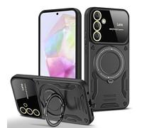 MRRSIWEI for Galaxy S26+ Plus Case with Camera Lens Protector, Military Grade Protection Heavy Duty Rugged Shockproof with Kickstand Case Cover for Samsung Galaxy S26 Plus- Mecha Black