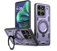 MRRSIWEI Magnetic Case for Motorola Moto G Stylus 5G 2025 / Edge 60 Stylus (Not 2024),Military Grade Protection Heavy Duty Shockproof with Ring Kickstand Case for Moto G Stylus 5G 2025.Shell Purple