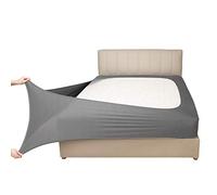 Mrs Awesome Stretch Jersey Box Spring Cover Wrap Around, Bed Skirt Alternative, Ultra Soft & Wrinkle Resistant, King/Cal King, Light Gray