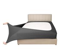 Mrs Awesome Stretch Jersey Box Spring Cover Wrap Around, Bed Skirt Alternative, Ultra Soft & Wrinkle Resistant, King/Cal King, Dark Gray