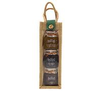 Mrs Bridges 3 Jar Luxury Chutney Collection Natural Jute Hamper Gift Bag. Gourmet Scottish Mango Chutney with Lime & Ginger, Farmhouse Chutney, Chilli Jam. Present Birthday Christmas